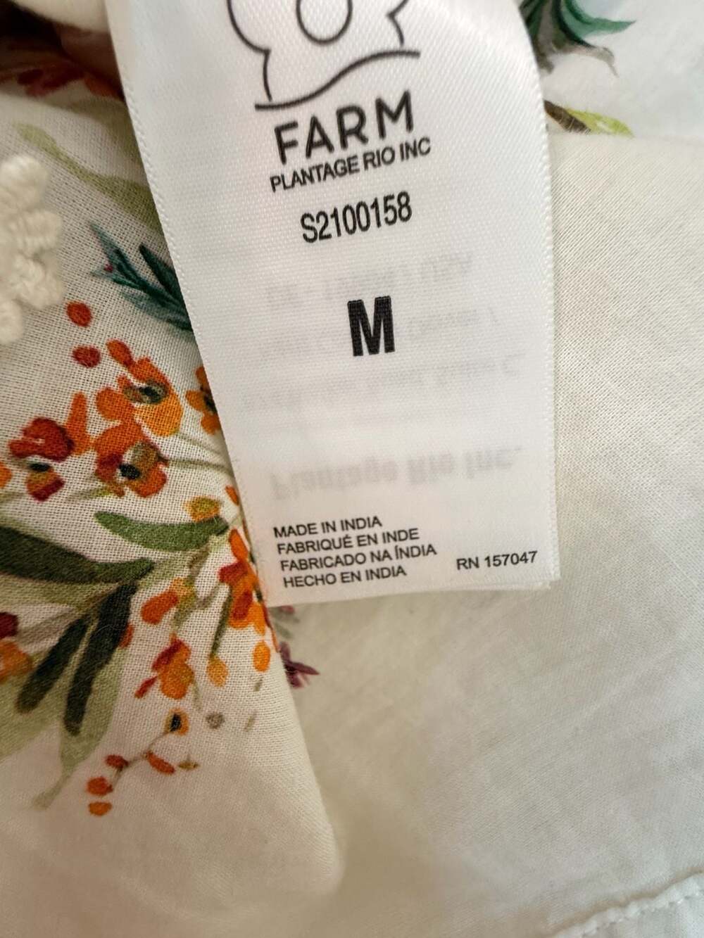 FARM Rio Floral Embroidered White Peasant Blouse - Picture 6 of 7